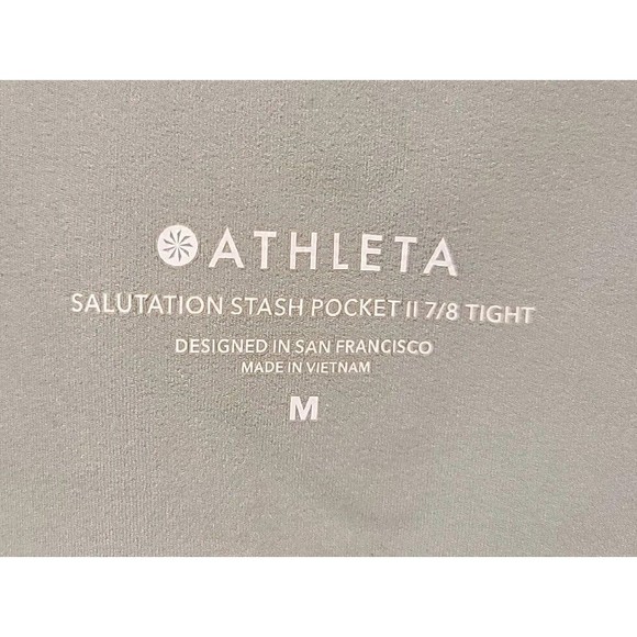 ATHLETA Stash Pocket Salutation 7/8 Tight Leggings Women Sz M Workout Yoga Pants - Picture 13 of 15